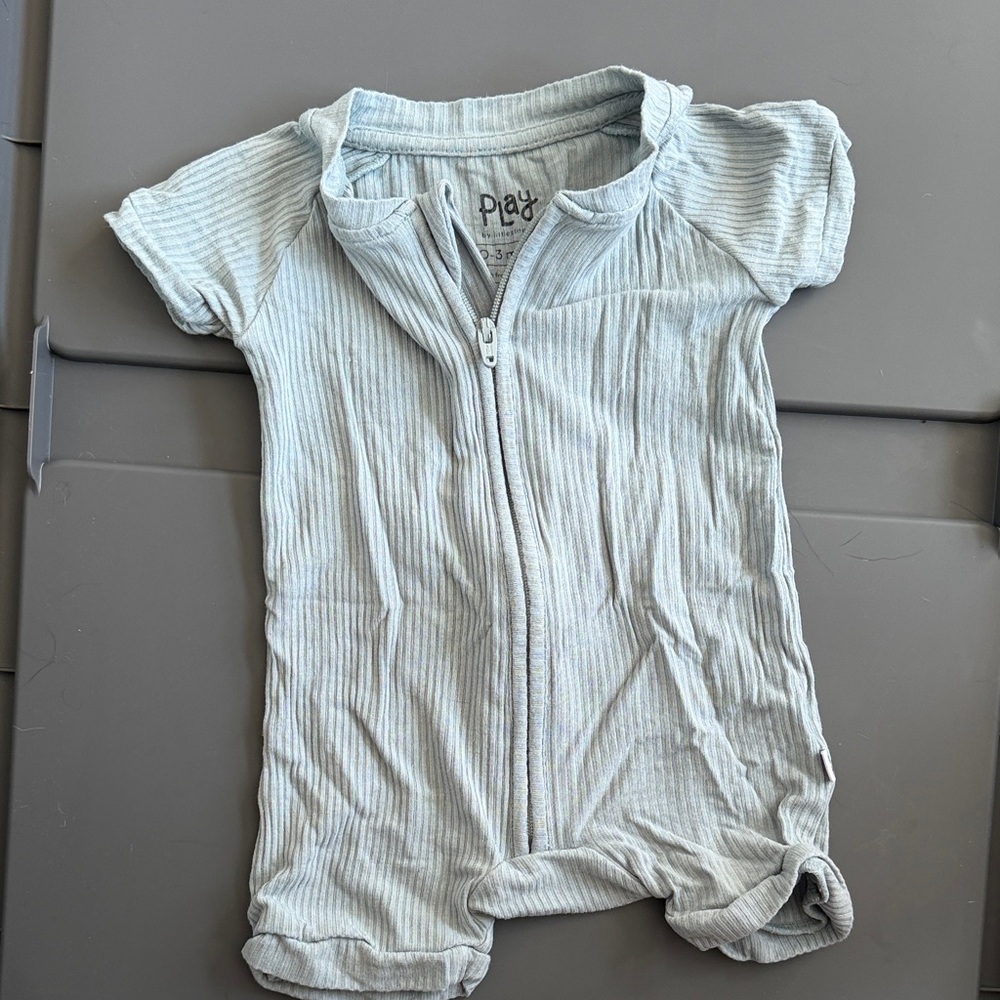 Little sleepies light blue ribbed shortie